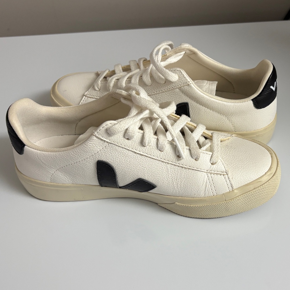 Veja Campo Cream and Black Sneakers